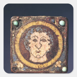 Fibula with the face of a young man square sticker