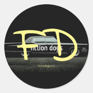 fiction dogs round stickers