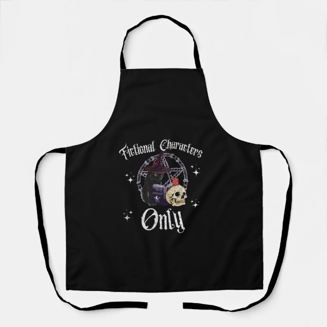 Fictional Characters Only Funny Cat Reading Spellb Apron (Front)