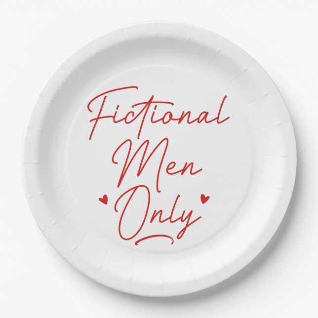 Fictional Men Only Paper Plate (Front)