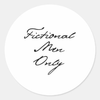 Fictional Men Only Sticker, Journal, Journal Book Classic Round Sticker