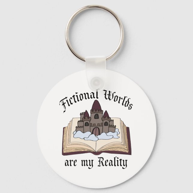 Fictional Words Are My Reality Book Lover Key Ring (Front)