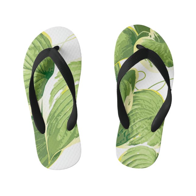 Ficus Plant 2 Kid's Flip Flops (Footbed)