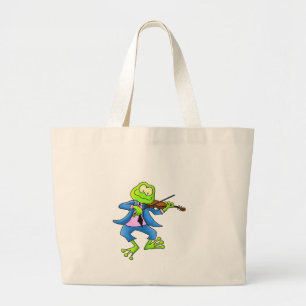 Fiddle Frog Large Tote Bag
