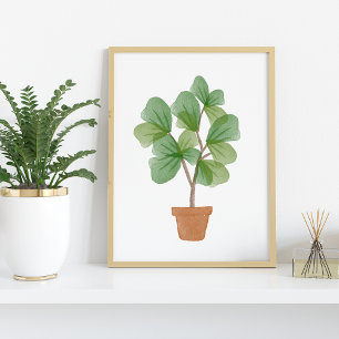 Fiddle Leaf Fig Watercolor Poster