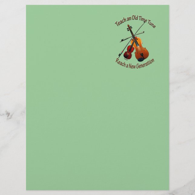 Fiddle Letterhead - Teach Old Time (Front)