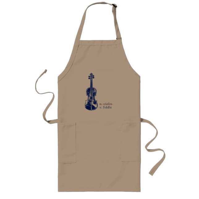 Fiddle Not Violin Bluegrass Country Music Gift Long Apron (Front)