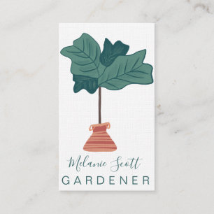 Fiddle Tree Leaf Houseplant Hand Drawn Business Card