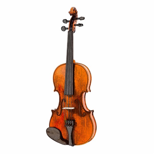 Fiddle Violin 3D Photo Sculpture Decoration (Front)
