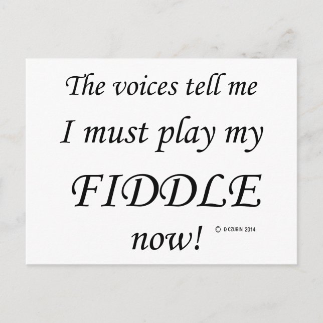 Fiddle Voices Say Must Play Postcard (Front)