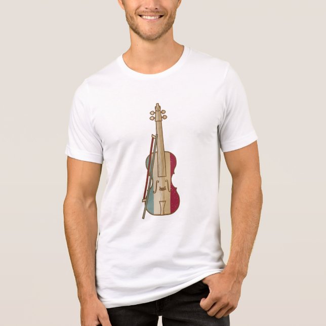 Fiddle Whisperer Vintage Violinist Tri-Blend Shirt (Front)