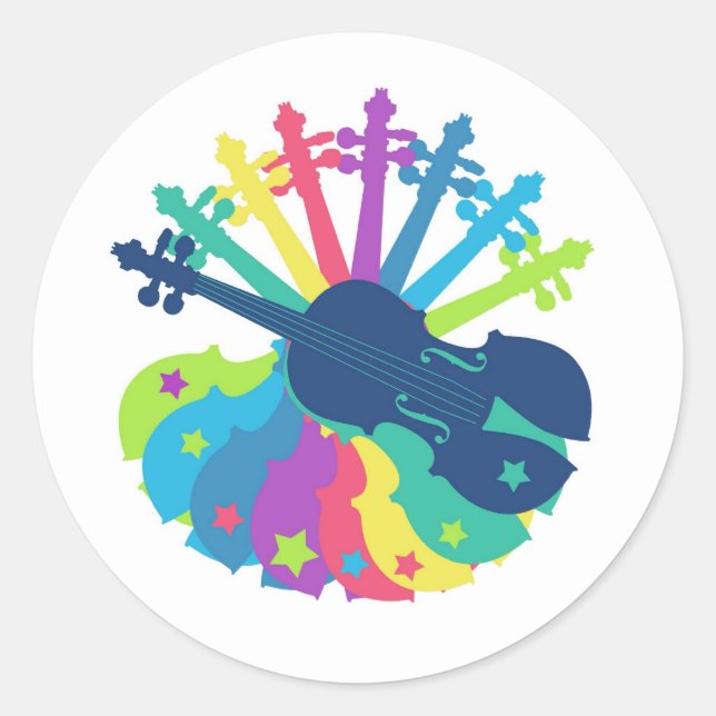 fiddlefun classic round sticker (Front)