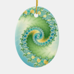 Fiddlehead - Fractal art Ceramic Tree Decoration