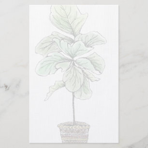 Fiddleleaf Fig Illustrated Blank Stationery