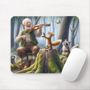 Fiddler In a Forest With Wildlife Mouse Mat