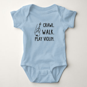 Fiddler Infant Crawl Walk Play Violin Violinist Baby Bodysuit