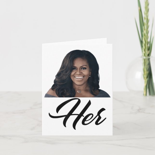 Fiddlesticks Tees Womens Her Michelle Obama - Blue Card (Front)