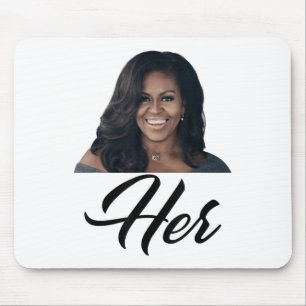 Fiddlesticks Tees Womens Her Michelle Obama - Blue Mouse Mat