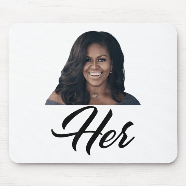 Fiddlesticks Tees Womens Her Michelle Obama - Blue Mouse Mat (Front)