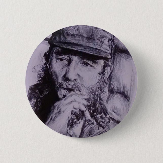 Fidel Castro 6 Cm Round Badge (Front)