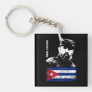 Fidel Castro Cuba Revolution Cuban Flag Key Ring