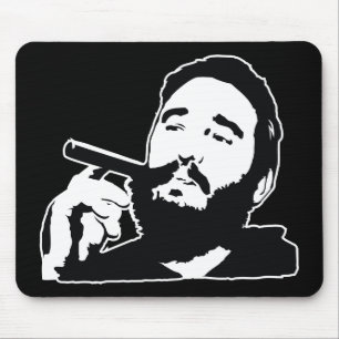 Fidel Castro with Cigar Portrait Mousepad