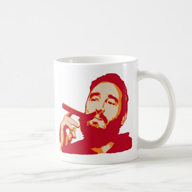 Fidel Castro with Cigar Portrait Mug (Right)