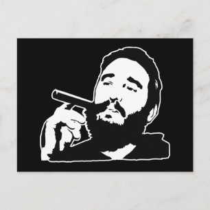 Fidel Castro with Cigar Portrait Postcard