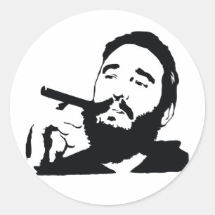 Fidel Castro with Cigar Portrait Sticker