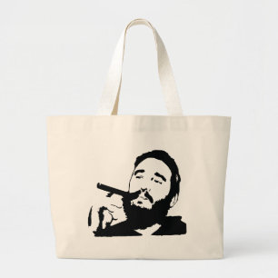 Fidel Castro with Cigar Portrait Tote Bag