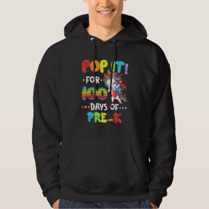 Fidget Pop It 100th Day Of Pre K Unicorn Kids Boys Hoodie