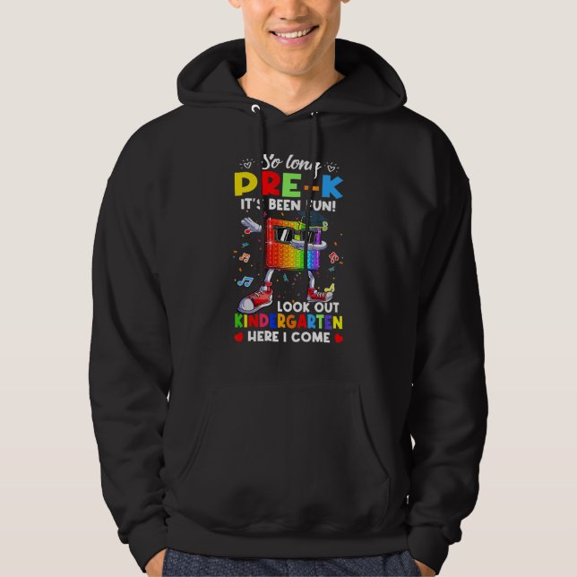 Fidget So Long Pre K Kindergarten Here I Come Grad Hoodie (Front)