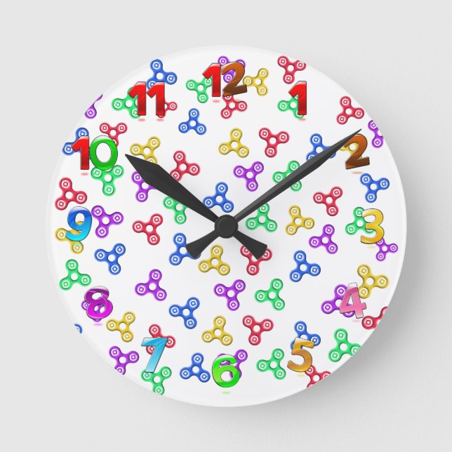 Fidget Spinners Round Clock (Front)