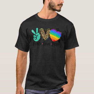 Fidget Toy Peace Love Popit For Kids Boys Girls T-Shirt