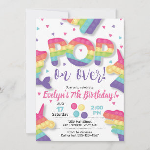 Fidget toy, Pop it, Fidget Invitation with Pop It