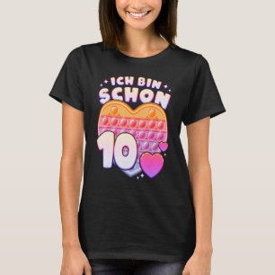 Fidget toy pop it heart for girls 10th birthday i T-Shirt