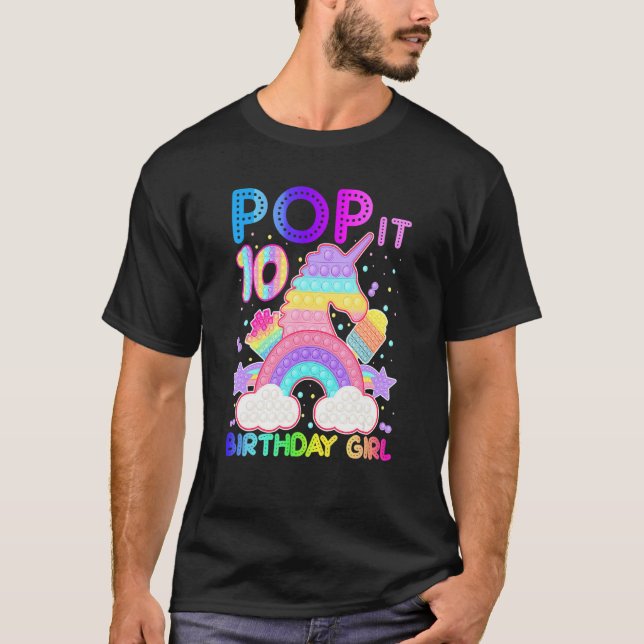 Fidget Toy Rainbow Pop It Pop It Bubble Popper Fid T-Shirt (Front)