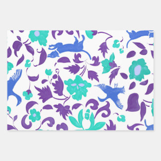 Field and animals wrapping paper sheet