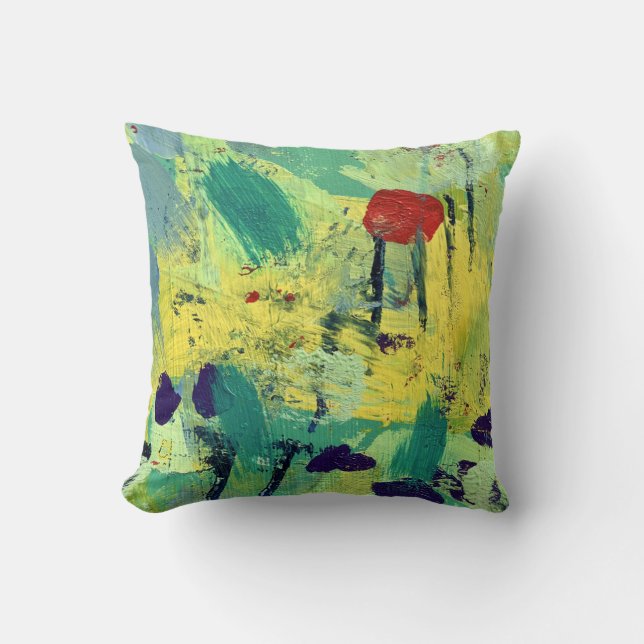 Field and Meadow Abstract Throw Pillow (Front)
