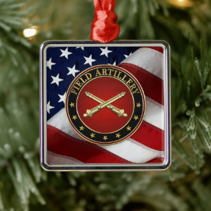 Field Artillery Branch Insignia Special Edition Metal Tree Decoration
