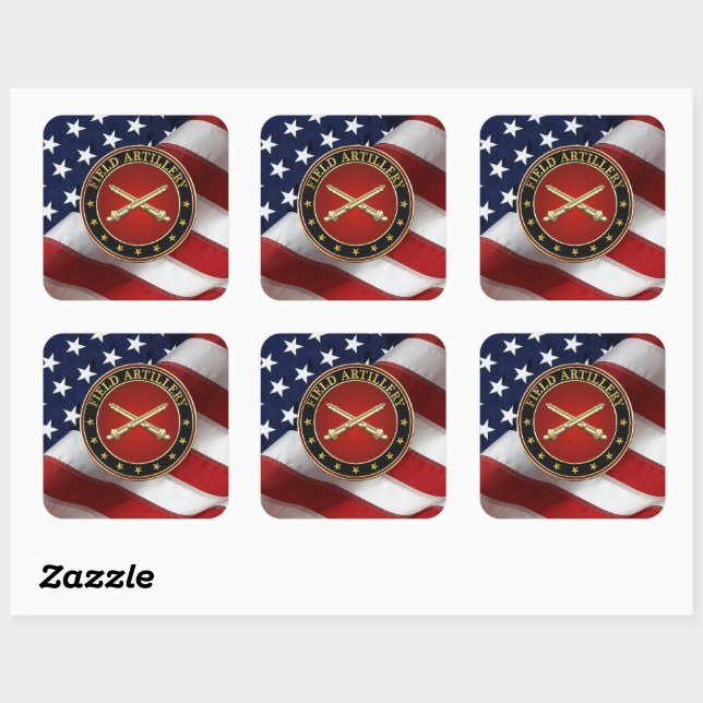 Field Artillery Branch Insignia Special Edition Square Sticker (Sheet)
