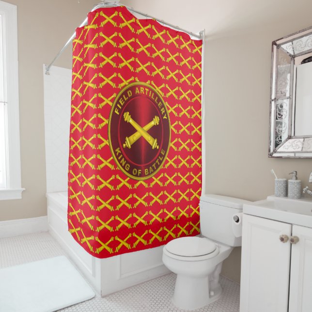 Field Artillery King of Battle Shower Curtain (In Situ)