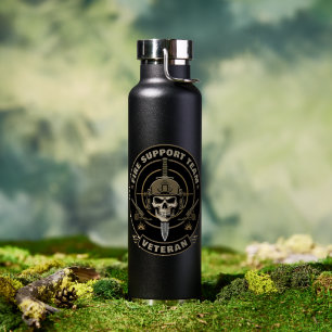 Field Artillery Military Skull Veteran Water Bottle