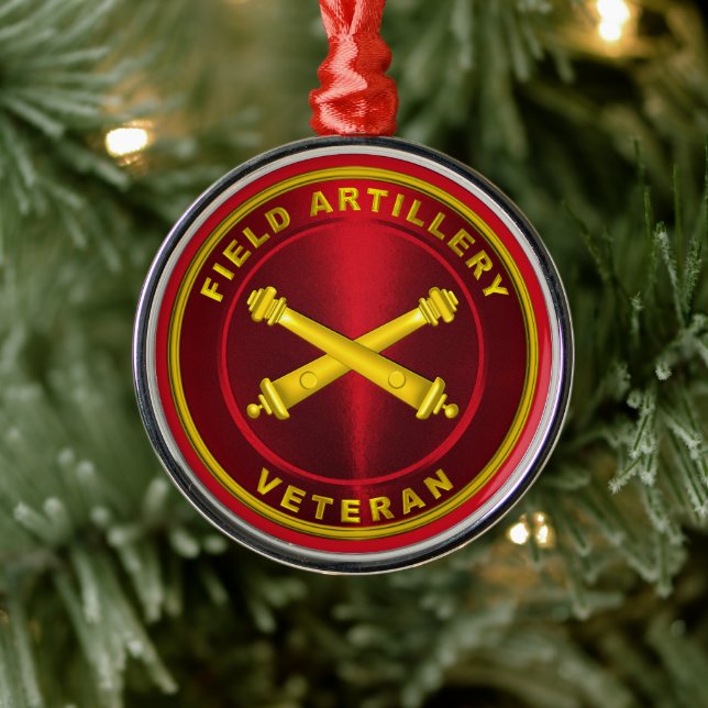 FIELD ARTILLERY Veteran Christmas Metal Tree Decoration (Tree)