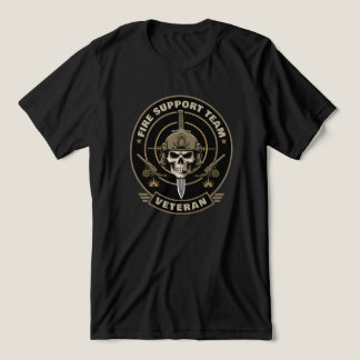 Field Artillery Veteran Fire Support Skull Tri-Blend Shirt