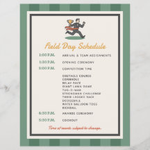 Field Day Bachelor Party Event Schedule