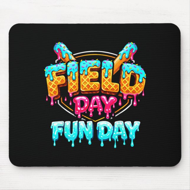 Field Day Baseball Drip Fun Day Ice Cream School Mouse Mat (Front)
