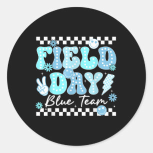Field Day Blue Team Colour Field Trip Team Game Co Classic Round Sticker