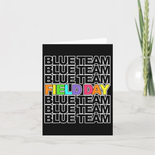 Field Day Blue Team Colour War Camp Team Game Comp Card (Front)