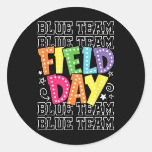 Field Day Blue Team Colour War Camp Team Game Comp Classic Round Sticker